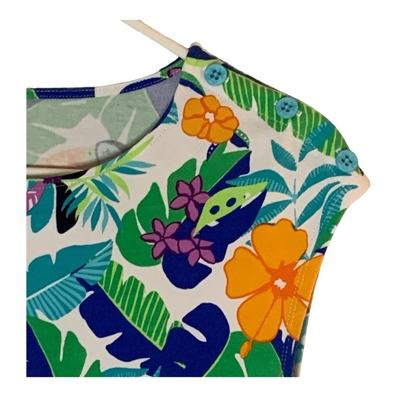 Lands' End Ladies Swim Cover-Up Size XL Dress Summer Tropical Beach Floral - Picture 4 of 13